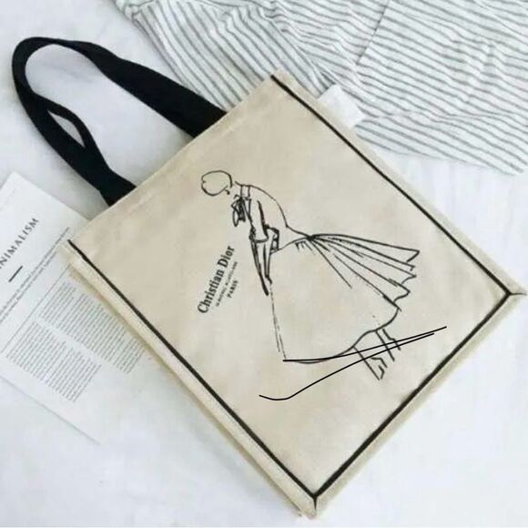 New Christian Dior designer of dreams Museum ivory canvas tote bag - Picture 2 of 5